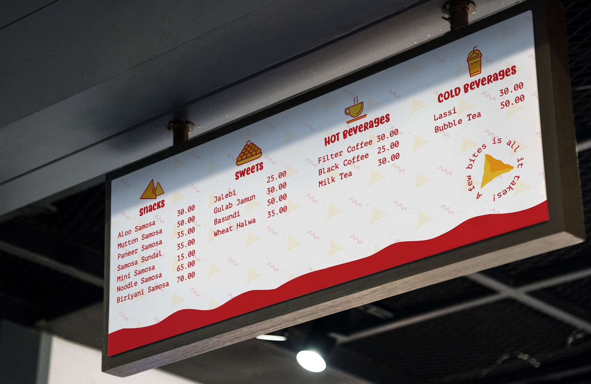 cafe-restaurant-branding-identity-menu-sign-card-board-design-samosa-treat-reinaphics-chennai